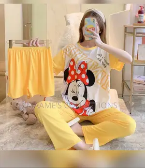 Cartoon Print Women’S Pyjamas / Sleepwear 3-Piece Set