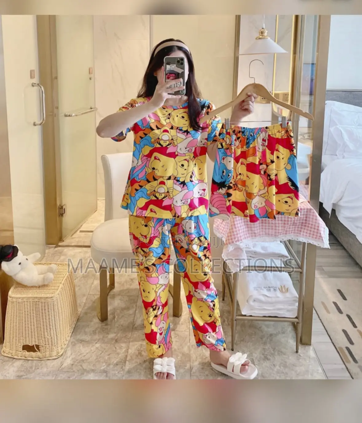 Cartoon Print Women’S Pyjamas / Sleepwear 3-Piece Set