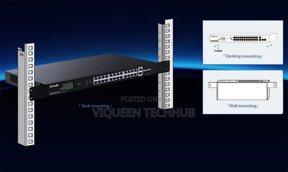 24ge+2sfp Ethenet Switch With 24 Port Ppe With 370w Poe