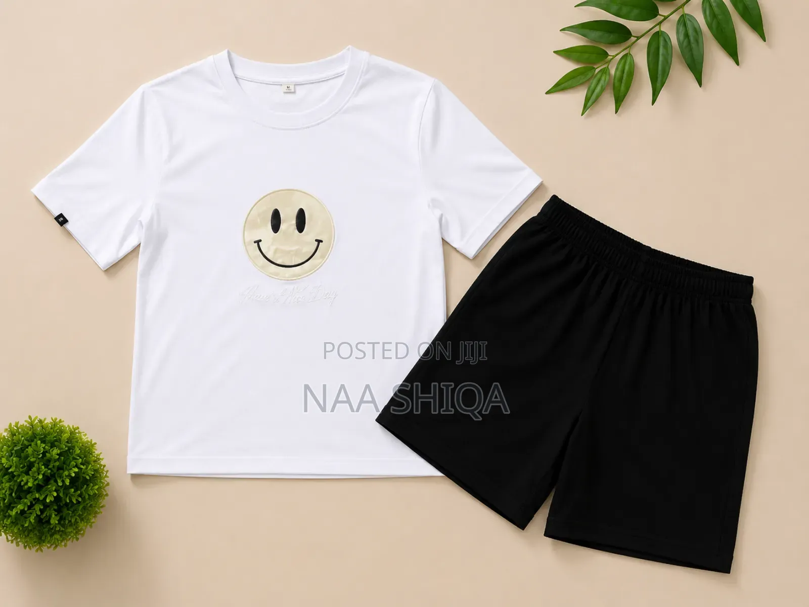 Unisex Kids' Smiley Face 2-Piece Set-10yrs