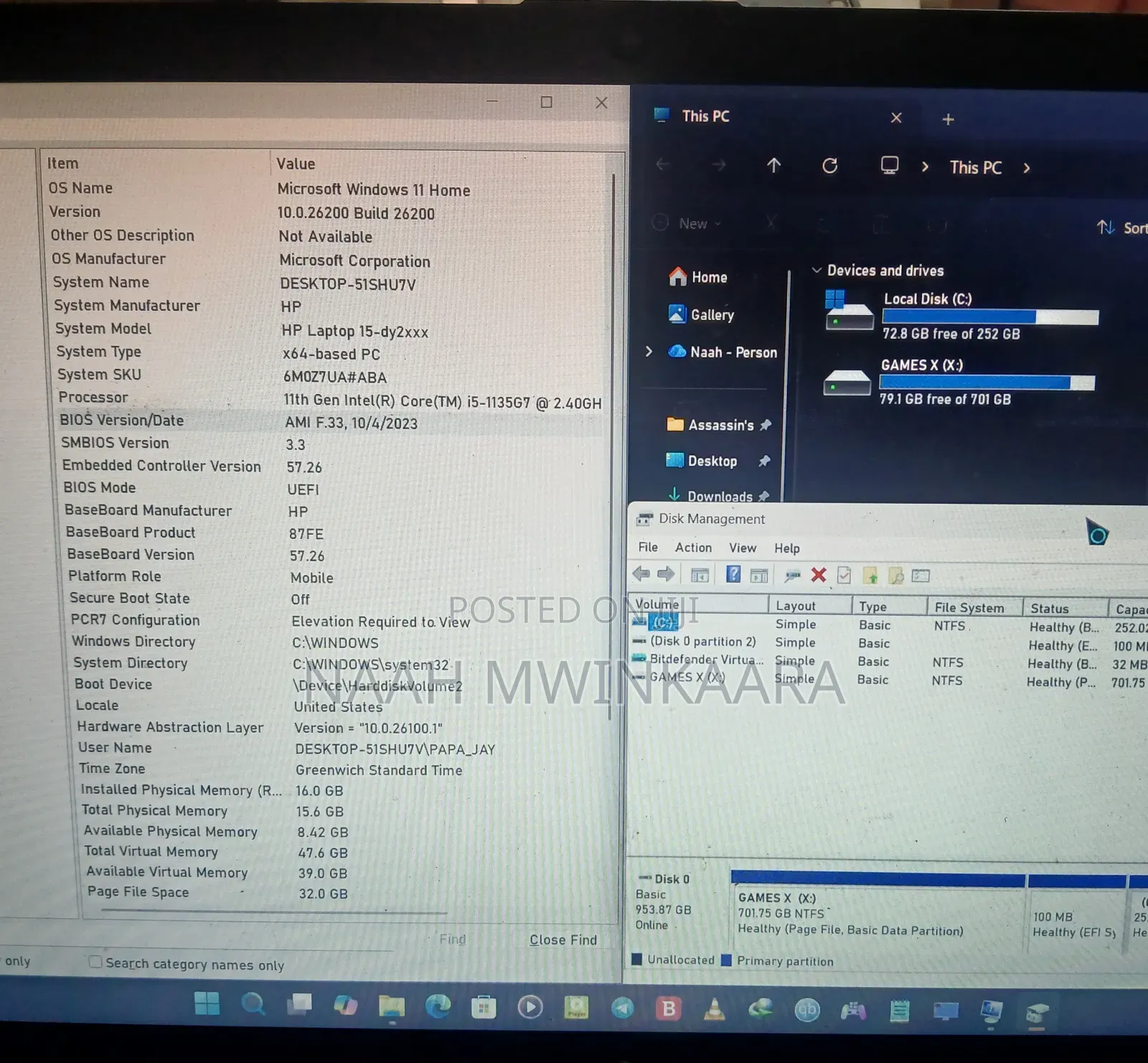 Laptop HP 15-dy2075tg 16GB Intel Core i5 SSD 1T