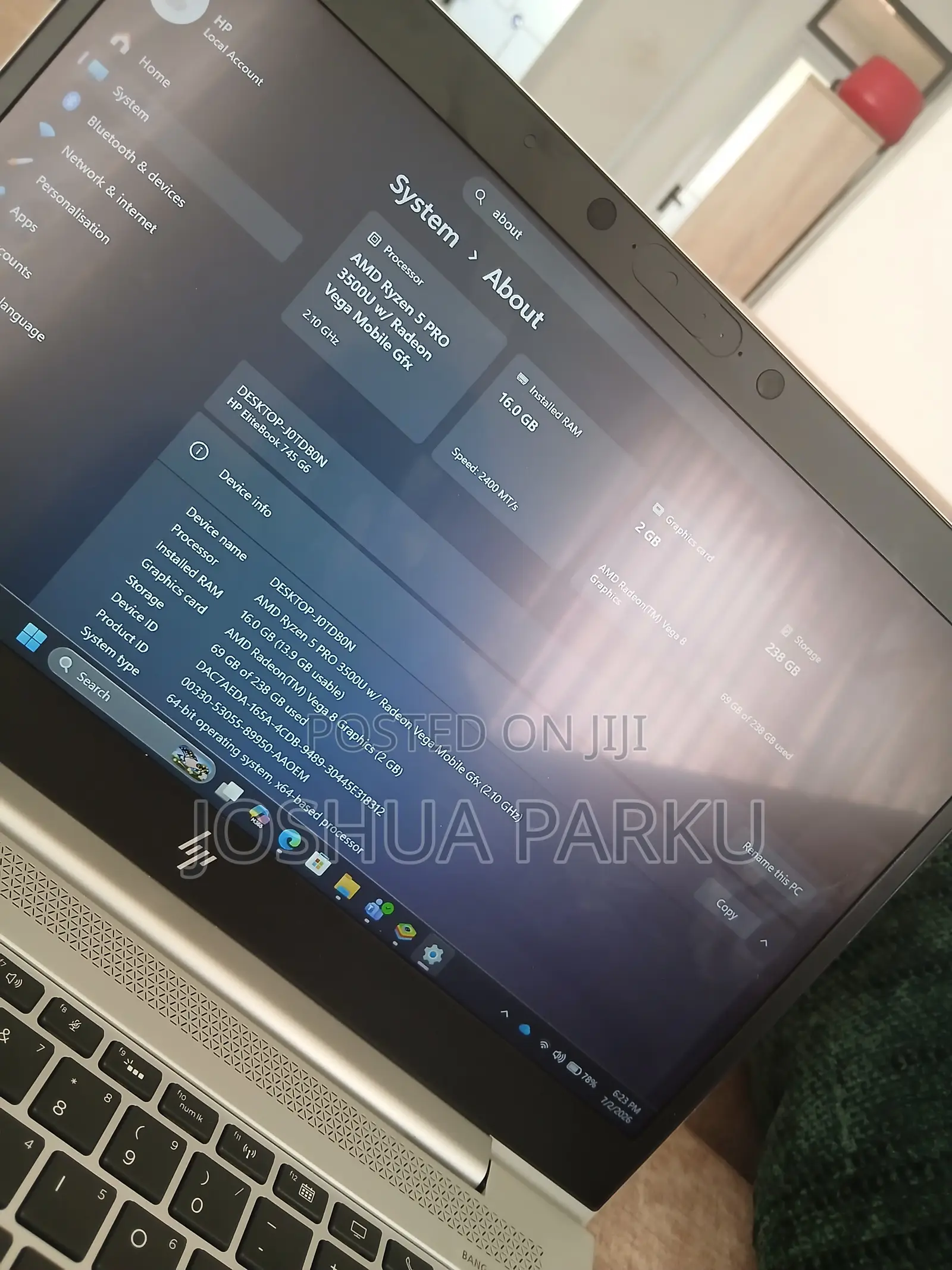 New Laptop HP EliteBook 840 G6 16GB AMD Ryzen 5 SSD 256GB