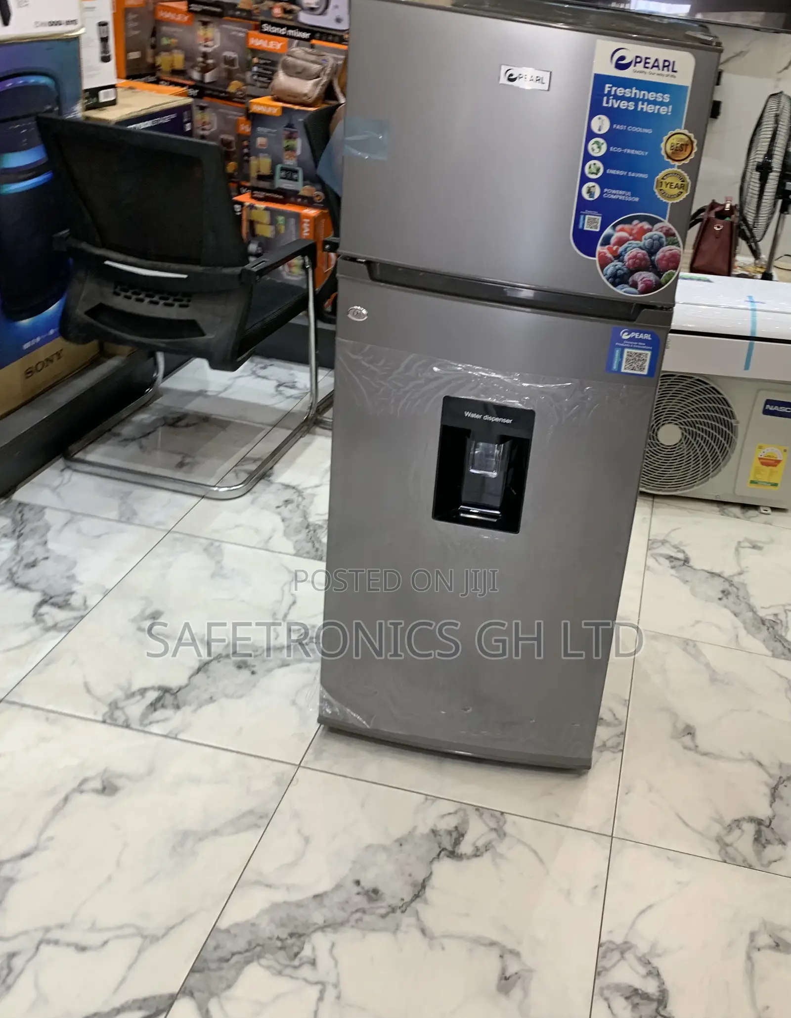 Excellent Pearl Pf-252twd-5e 204l Dispenser Fridge Doubledoor Topmount