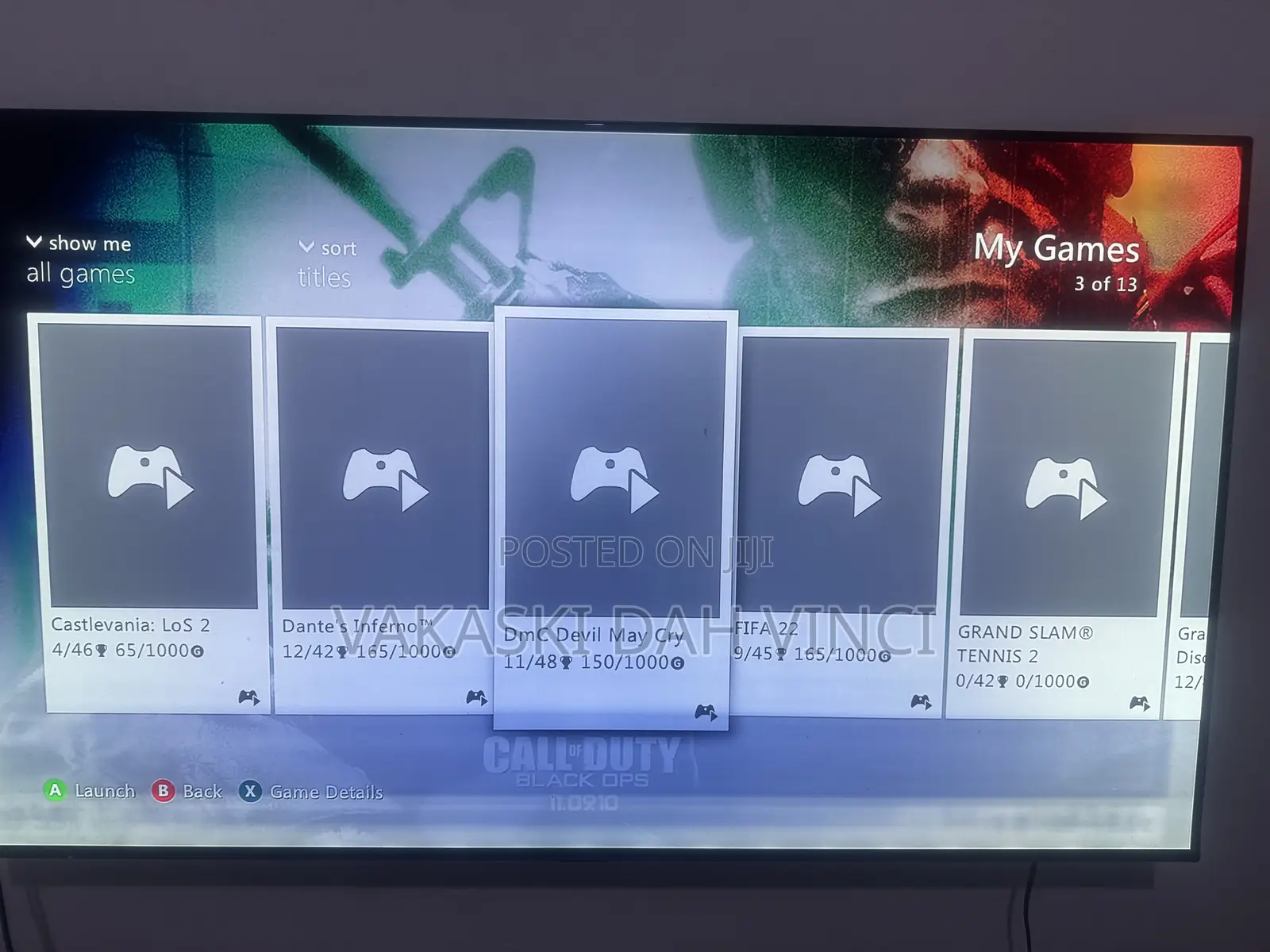 Black Xbox 360 for Sale . Comes With 11 Games