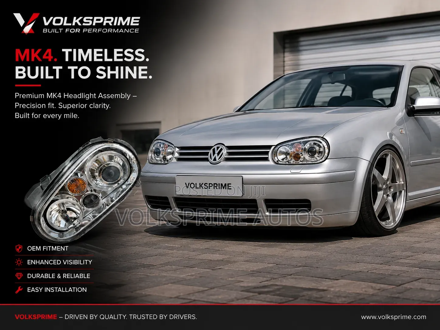 Halo Projector Headlight Fit Golf Mk4