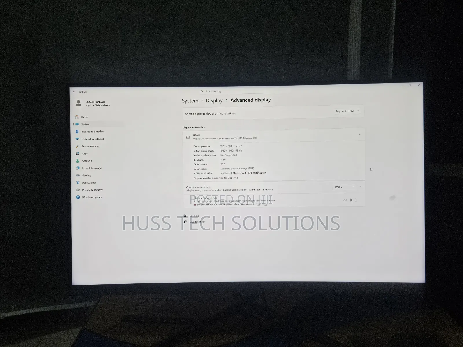 Lumixun Full Hd 27" 165hz Curved Screen Gaming Monitor