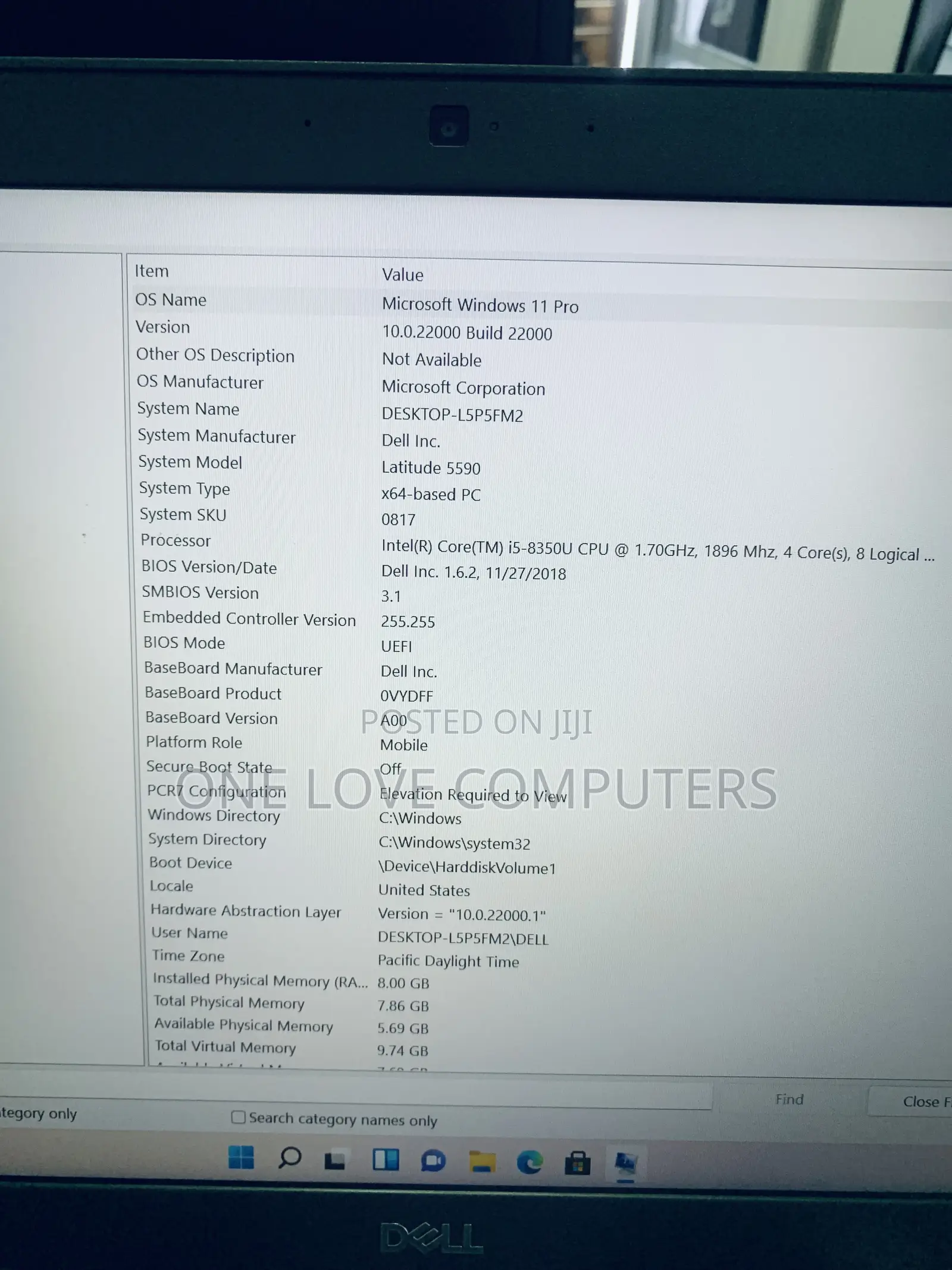 Laptop Dell Latitude 5590 8GB Intel Core i5 SSD 256GB