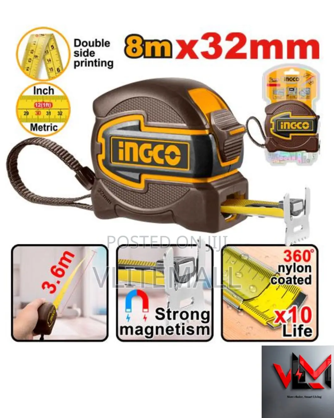 Ingco Steel Measuring Tape Hsmt80832