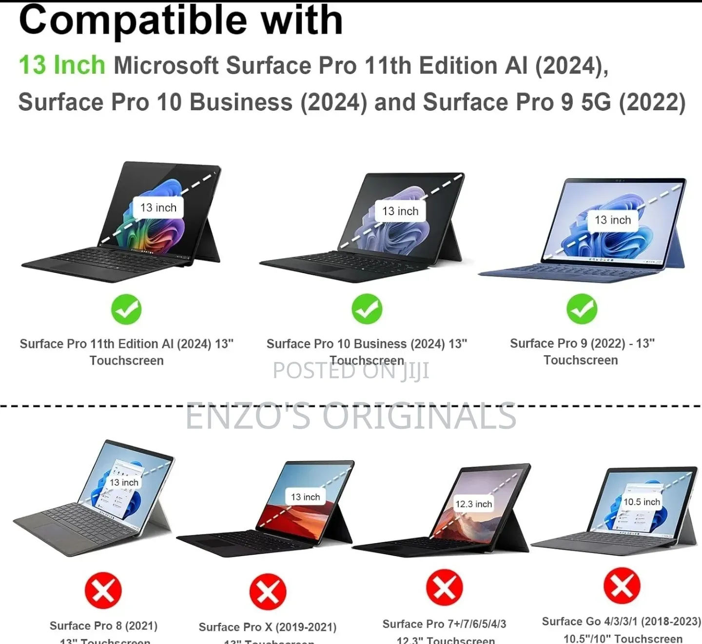 Microsoft Surface Pro 9 to Pro 11 Leather Case Full Protection Case