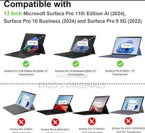Microsoft Surface Pro 9 to Pro 11 Leather Case Full Protection Case