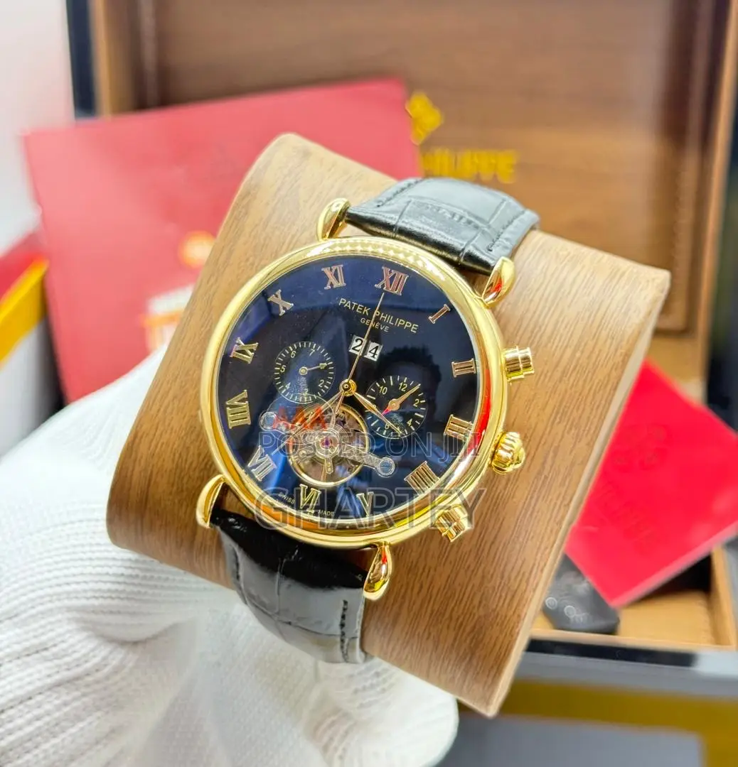 Patek Philippe Engine Watch, Quality Leather Dress Men’S Watch