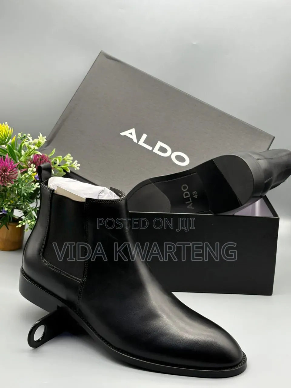 Executive Black Leather Boots From Aldo
