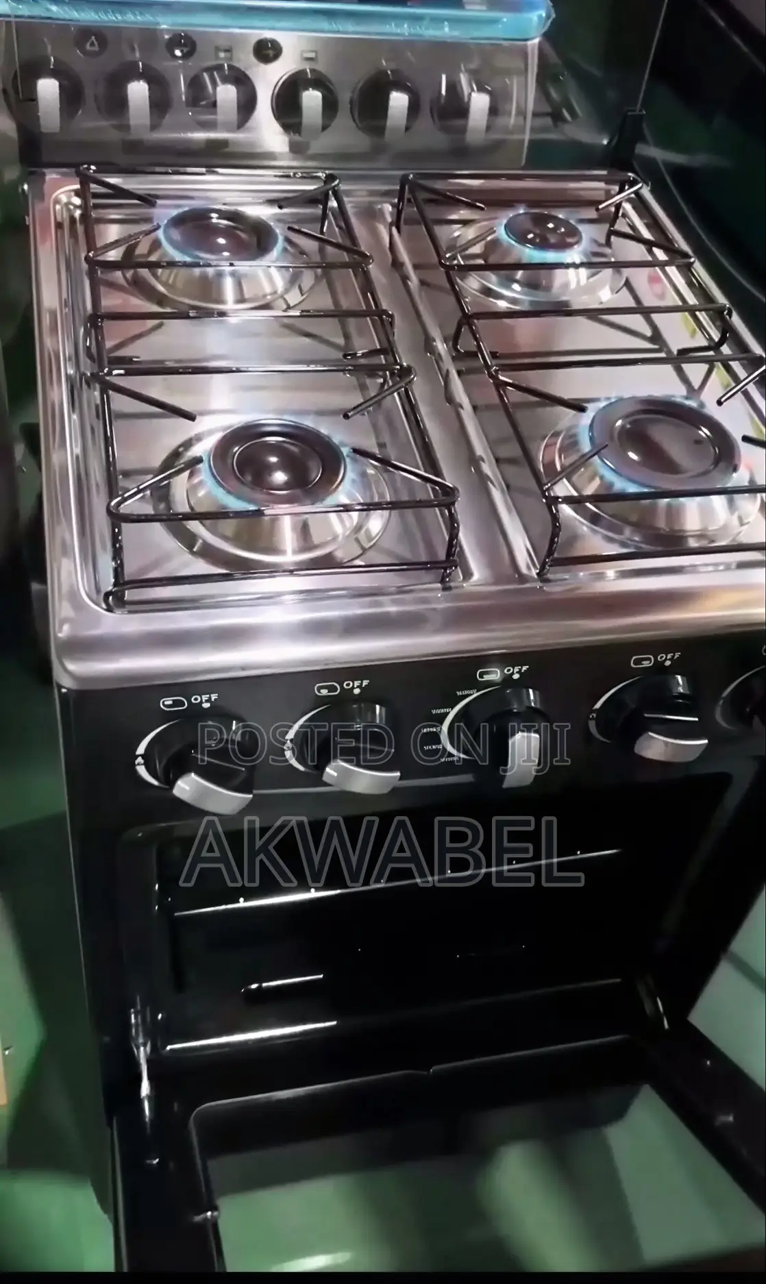 4 Gas Burner Cooker + Oven - Stainless Steel Cooking Range 50l Oven