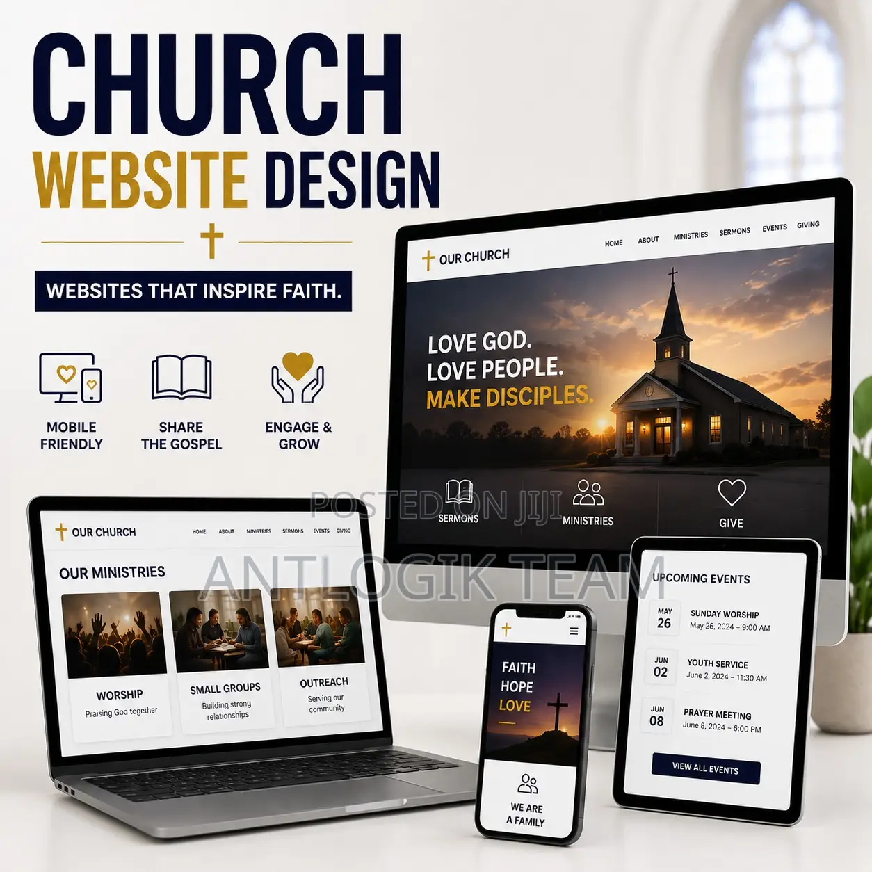 Church Website Design Services in Ghana | Antlogik Ai
