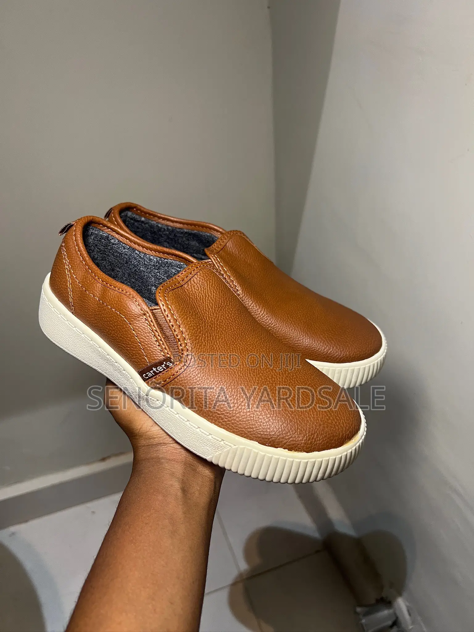 Carter’S Boys Slip on Sneakers Casual Dress Shoes Faux Leather Loafers