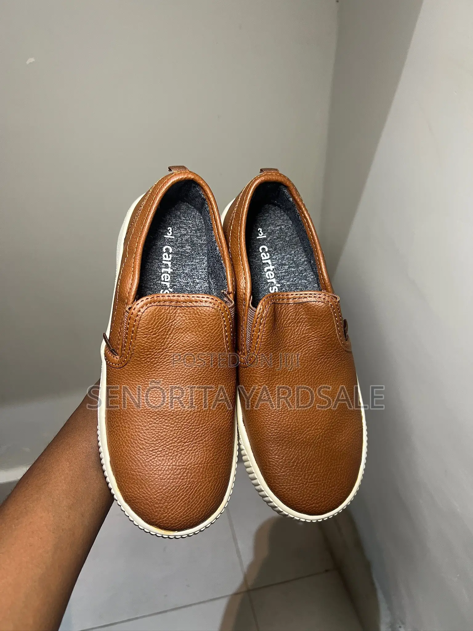 Carter’S Boys Slip on Sneakers Casual Dress Shoes Faux Leather Loafers
