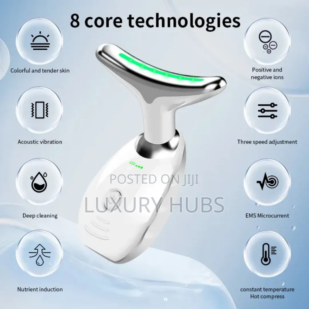Ems Face Neck Lift Massager With Led Light Therapy