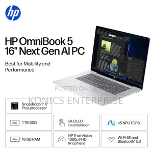 New Laptop HP OmniBook 5 16" 16GB Qualcomm Snapdragon X Plus SSD 1T
