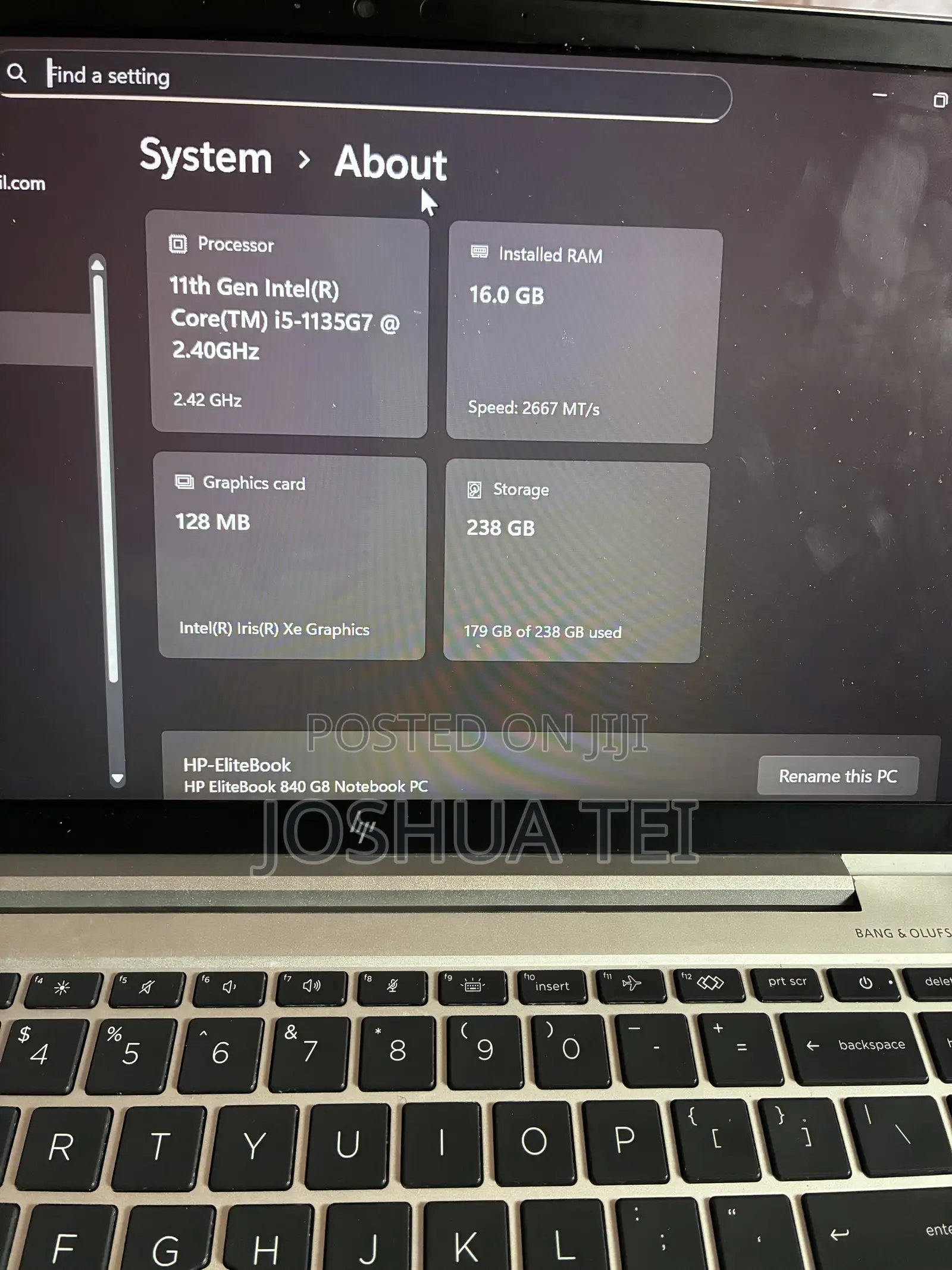 Laptop HP EliteBook 840 G8 16GB Intel Core i5 SSD 256GB
