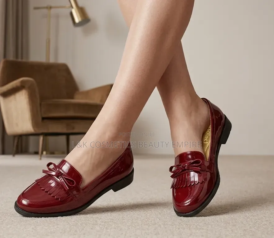 Low Heeled Patent Tassel Loafer Shoe