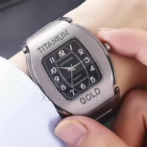 5ps Luxury Large Dial Square Titanium Alloy Men's Business Watch