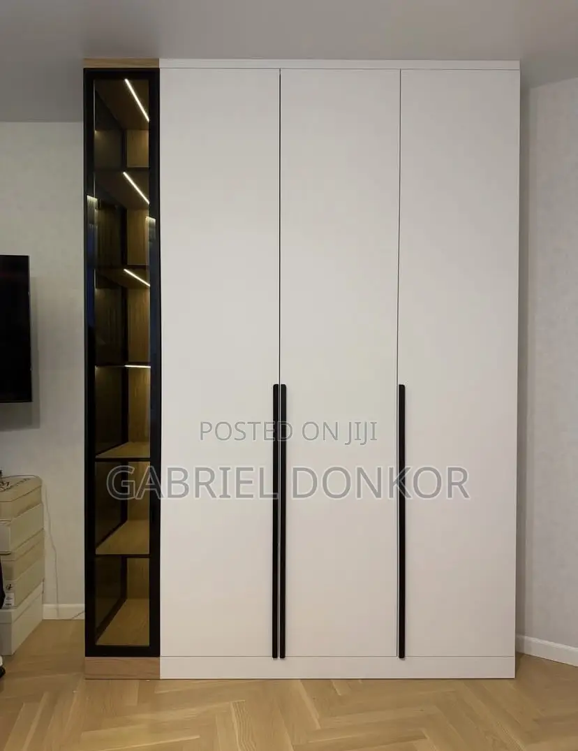 Laminated Gloss With Profile Glass Door and Ambient Lights