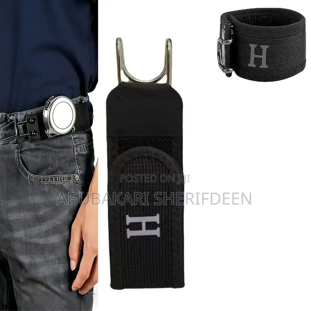 2pcs Tactical Metal Hook Elastic Belt Buckle-Less Invisible Waist Belt