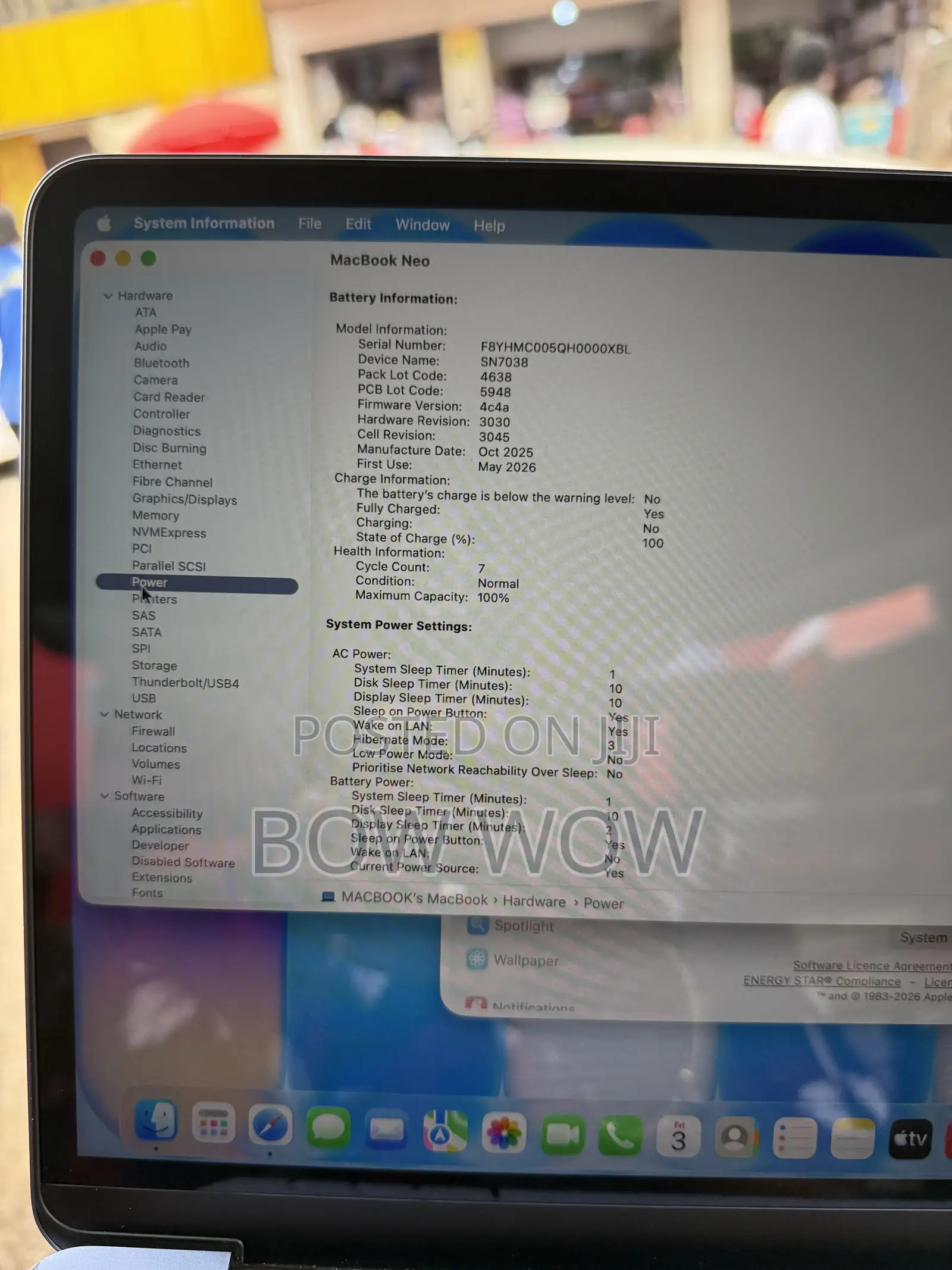 Laptop Apple MacBook Neo 2026 8GB Apple M3 SSD 256GB