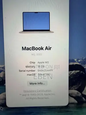 Laptop Apple MacBook Air 2022 M2 16GB Apple M2 SSD 256GB