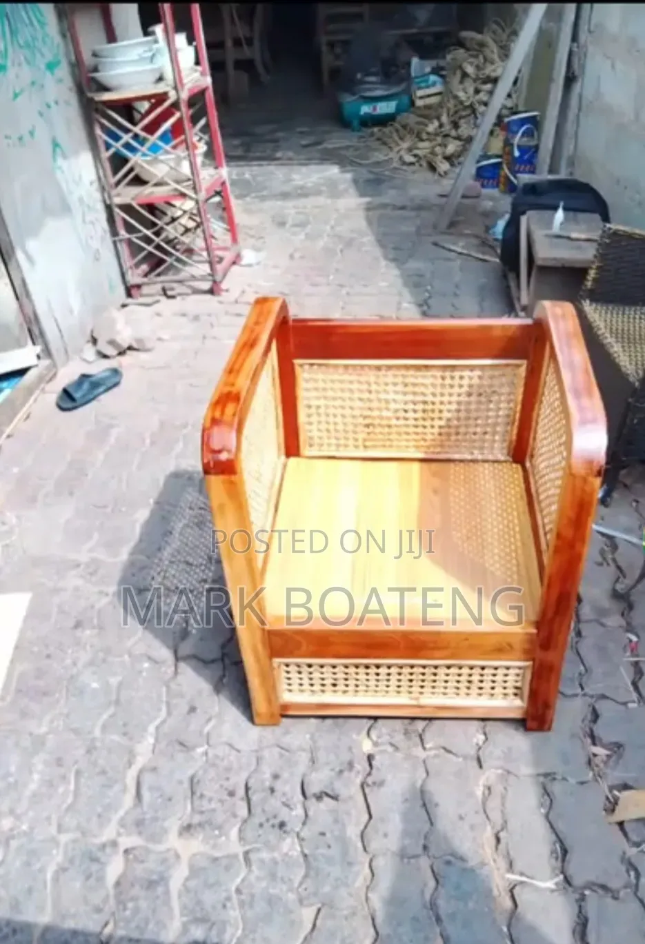 A Set Of Cane Sofa Chairs
