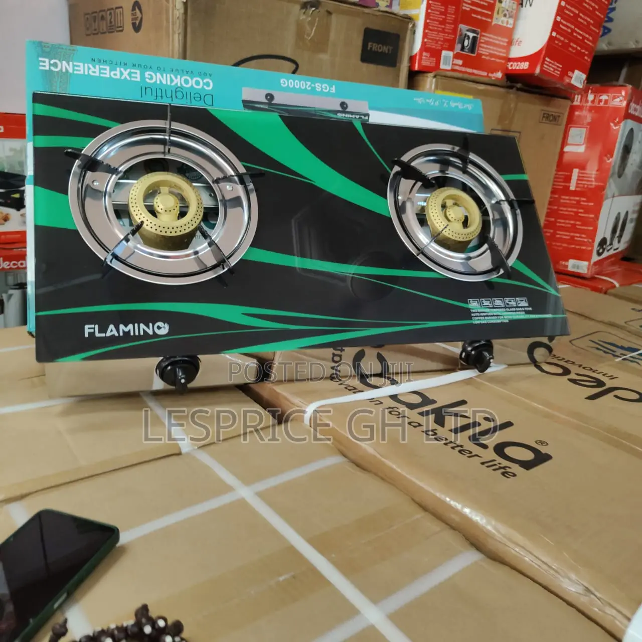 Exclusive Price Cut On Our Firm 2 Burner Glass Top Flamino Gas Stove