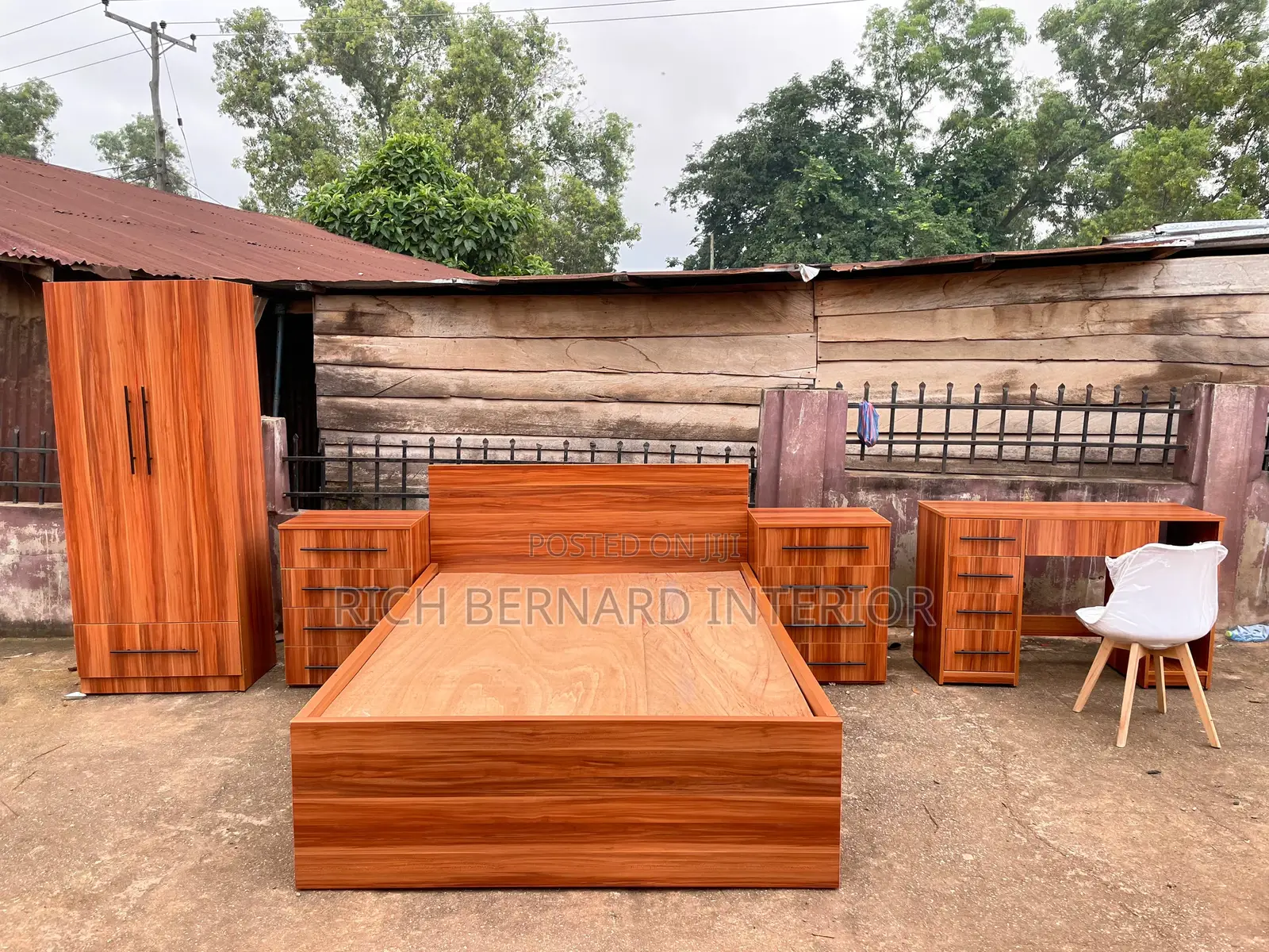Luxury Bedroom Set ( Foreign Double Bed Storage + Wardrobe + Dresser )
