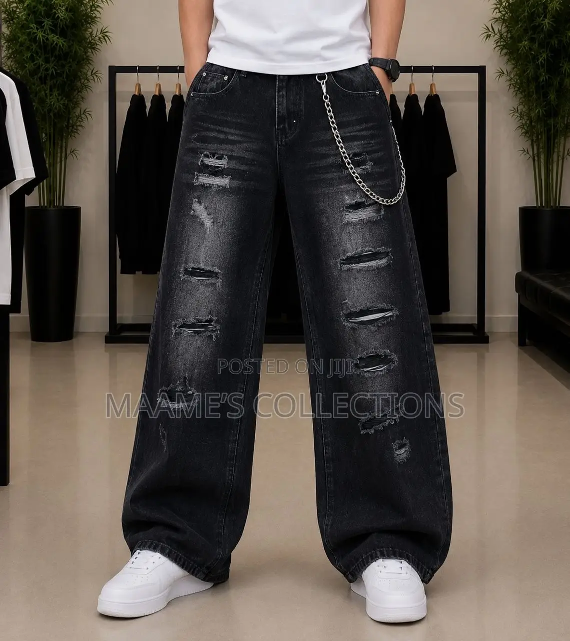 Denim Wide Leg Baggy Jeans