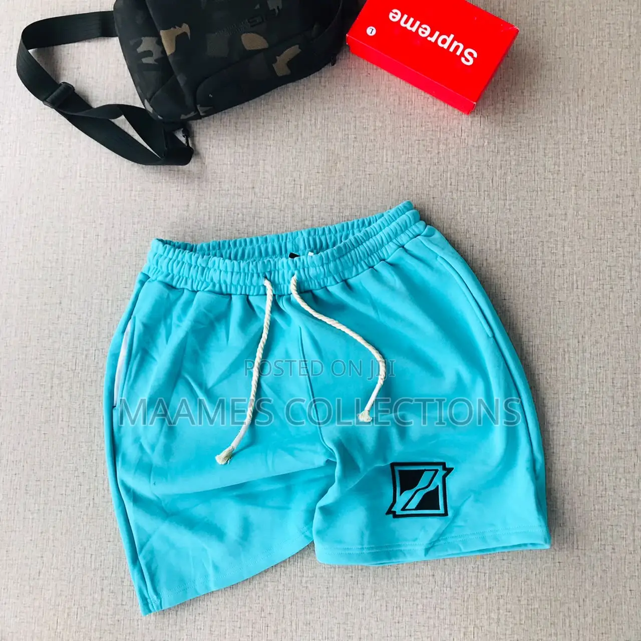 Men's Geometric Pattern Shorts, Drawstring Waist With Pockets