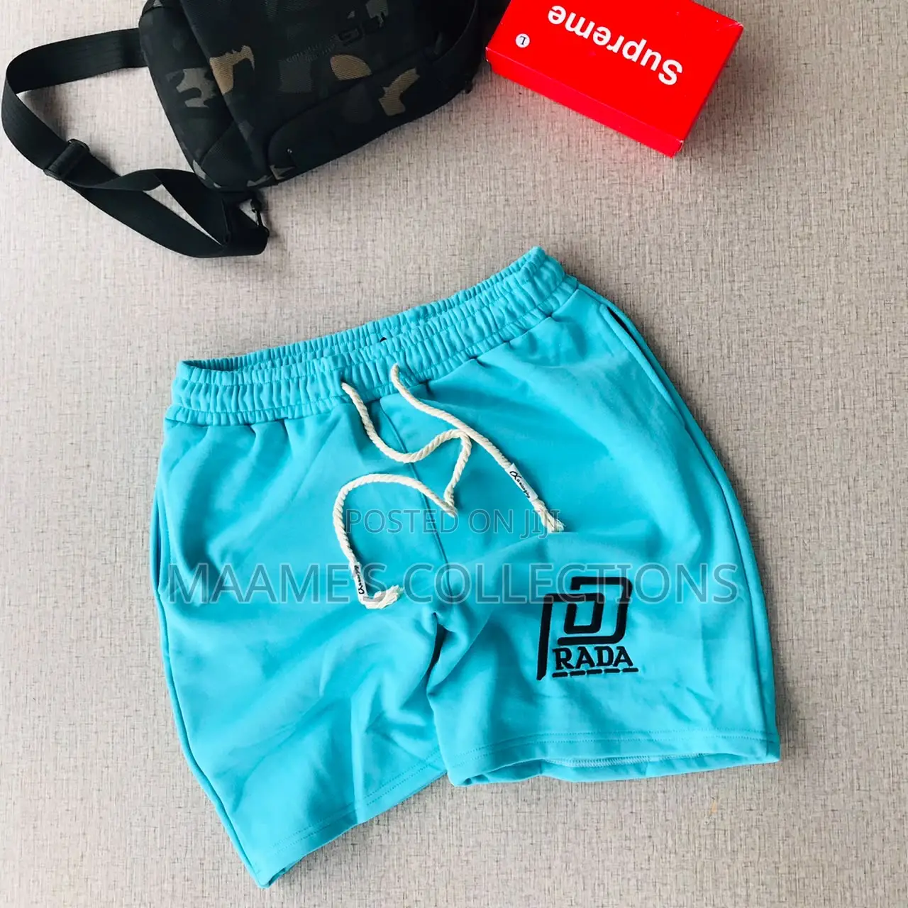 Men's Geometric Pattern Shorts, Drawstring Waist With Pockets