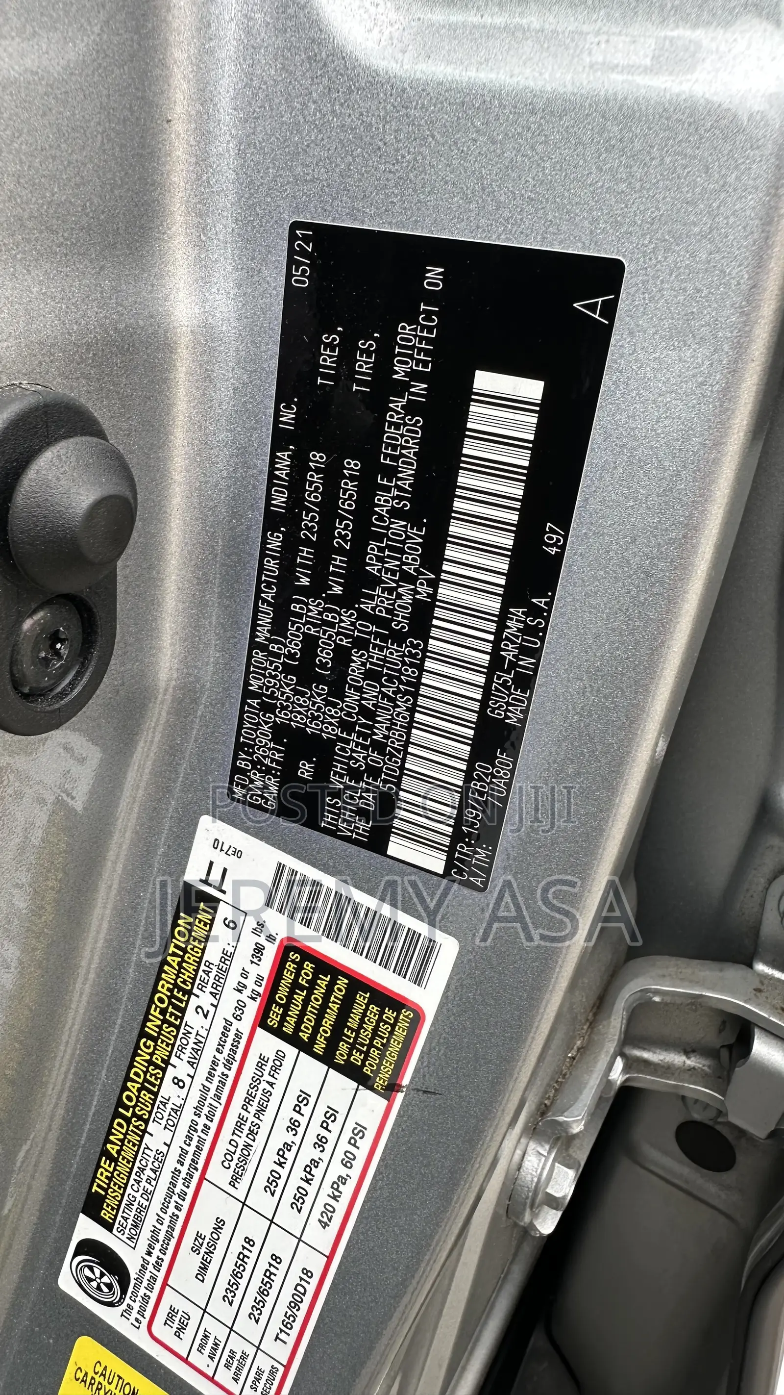 Toyota Highlander XLE 2021 Silver