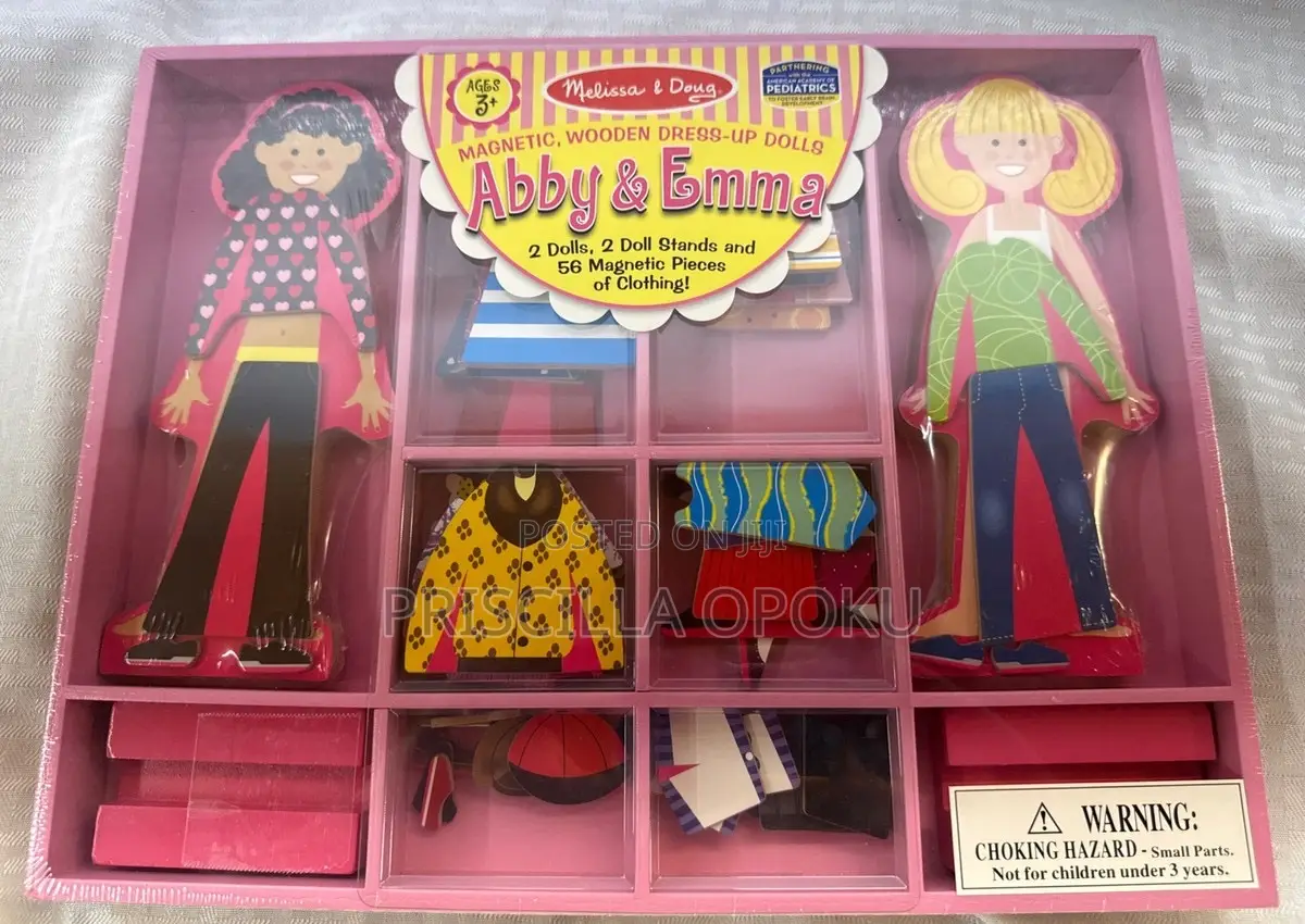 Melissa Doug Abby Emma Deluxe Magnetic Wooden Dress-Up Set,