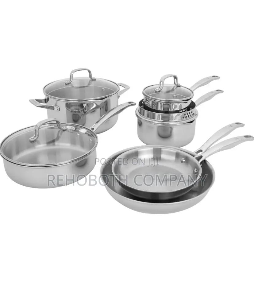 Henckels Clad H3 12-Pc Induction Pot and Pan Set, Stainless Steel.