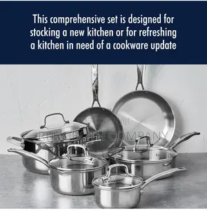 Henckels Clad H3 12-Pc Induction Pot and Pan Set, Stainless Steel.