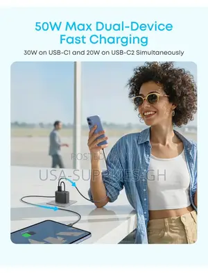 Anker Zolo 50w Usb C Phone & Macbook Charger Block 4-port From Usa