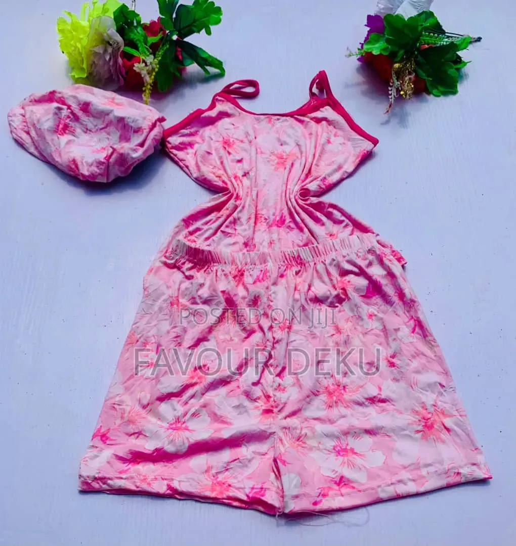 2 Piece Comfortable Night Wear With Cap.
