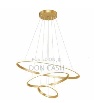 Luxury Gold 3 Ring Chandelier Ceiling Lamp