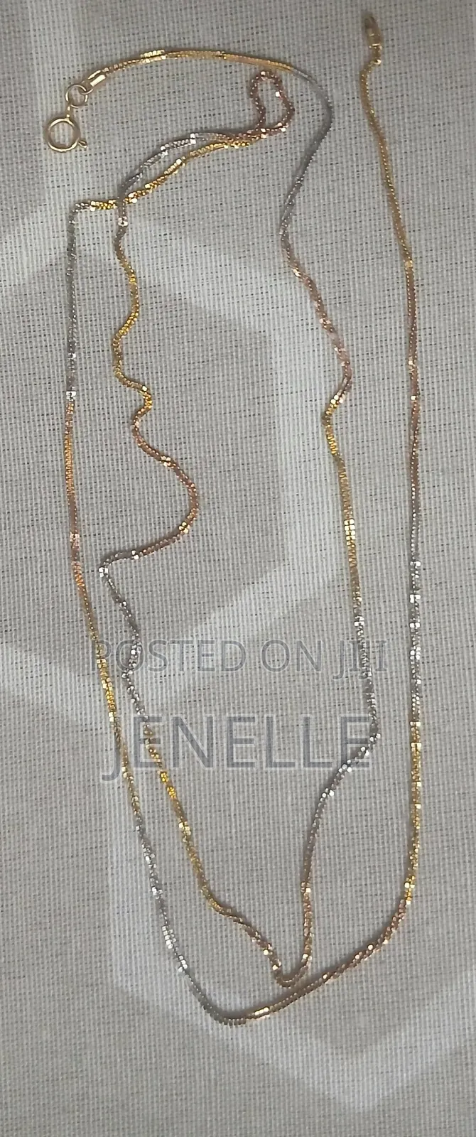  Tri Colour Solid Gold Necklace.