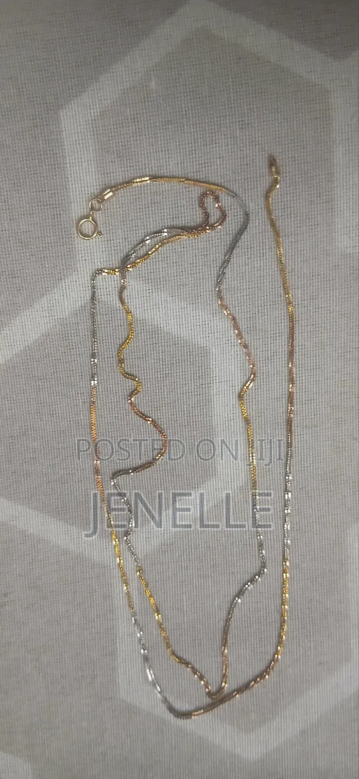  Tri Colour Solid Gold Necklace.