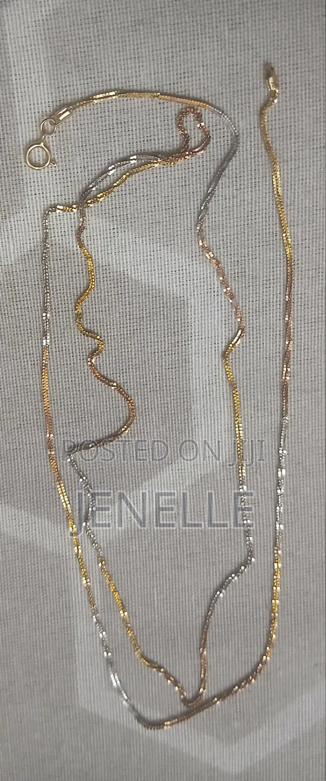  Tri Colour Solid Gold Necklace.