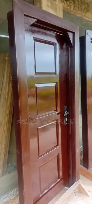 4 Panels Wooden Door Complete With Frames, Achitraves