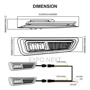 Led Fog Light for Ford Raptor Plastic Aluminum 2017-2020