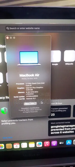 Laptop Apple MacBook Air 2020 8GB Intel Core i5 SSD 256GB