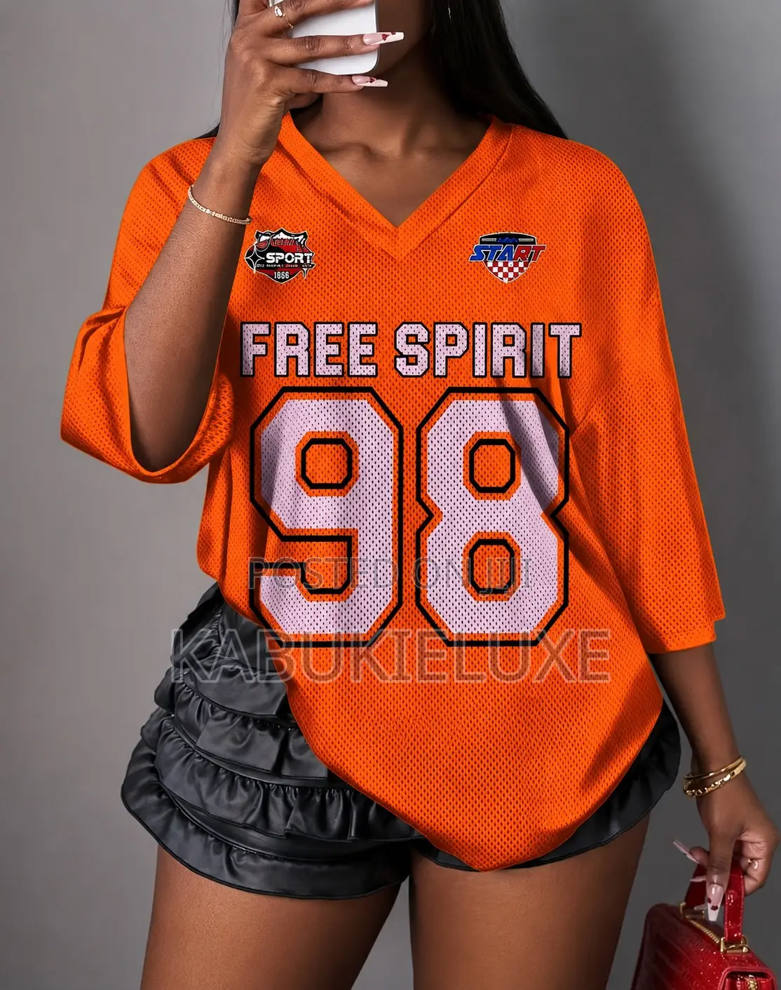 Orange Oversized Jersey Top