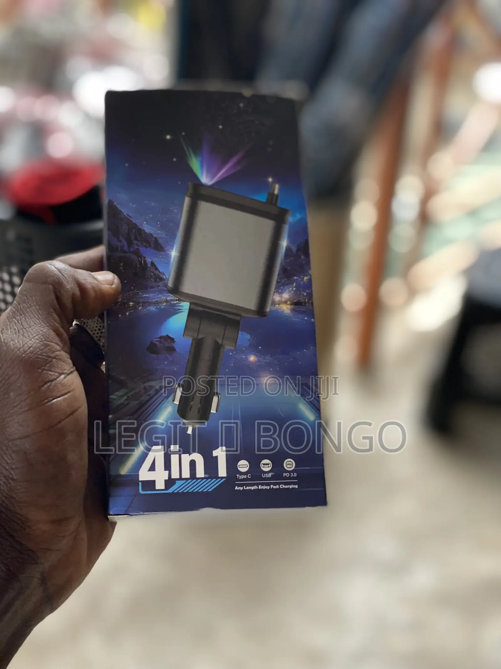 Car Charger With Intelligent Led Display | USB + Type C + Ios